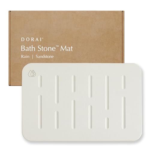 Dorai Home Bath Stone Mat - Quick-Dry, Non-Slip Design, Diatomaceous Earth - 23.6"x15.4"