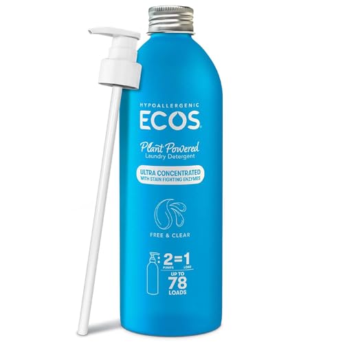 ECOS Ultra Concentrated Laundry Detergent - Hypoallergenic, Plant-Powered, 78 Loads, 16 Fl Oz