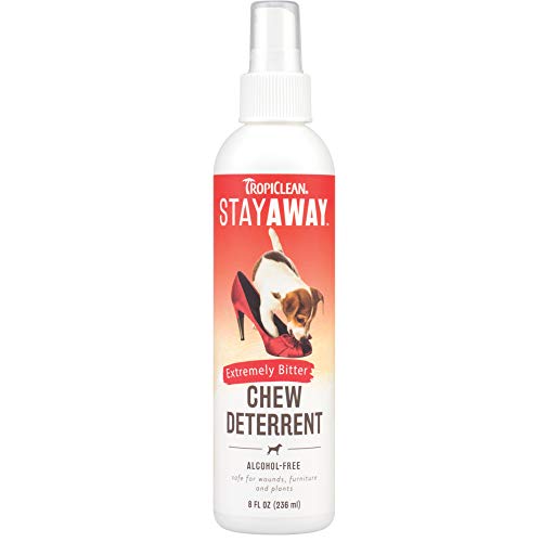 TropiClean Stay Away Pet Repellent Spray - Discourages Chewing, Safe for Wounds - 8oz