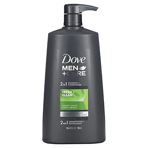 Dove Men+Care 2-in-1 Shampoo & Conditioner - Cleans & Invigorates, Caffeine & Menthol - 25.4 fl oz