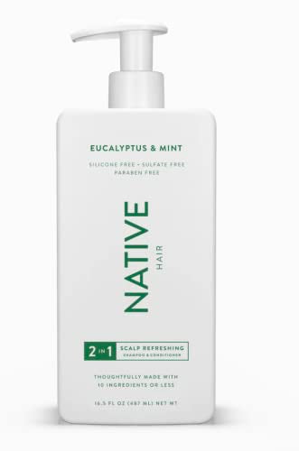 Native Eucalyptus & Mint 2-in-1 Shampoo & Conditioner - Scalp Refreshing, Naturally Derived - 16.5oz