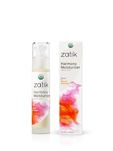 Zatik Naturals Harmony Moisturizer - Uplifting Rose & Neroli, Organic, Vegan - 1.7 fl oz