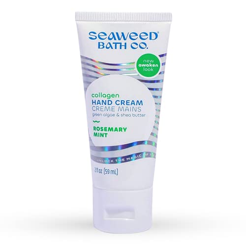 Seaweed Bath Co. Collagen Hand Cream - Hydrating Rosemary Mint, Marine-Derived Ingredients - 2oz