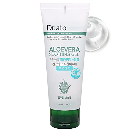 Dr.ATO Aloe Vera Gel - Soothing Sunburn Relief, Moisturizing Non-Greasy Formula - 150ml