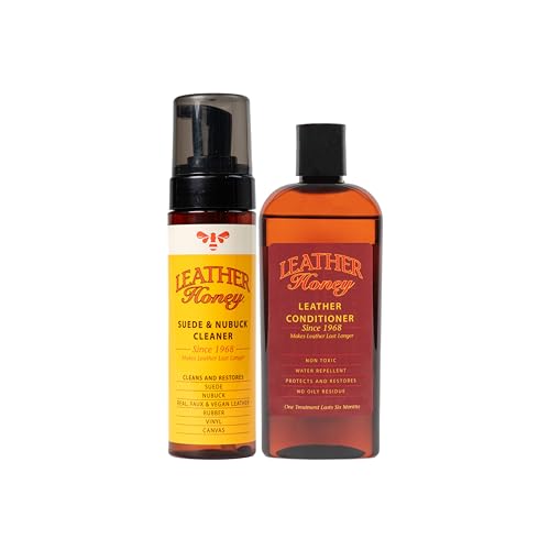 Leather Honey Suede & Nubuck Cleaner - Non-Toxic Deep Clean, 8oz Conditioner for All Leather