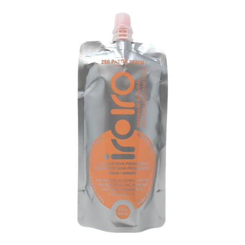 IROIRO Hair Dye - Vibrant Pastel Peach Color, 95% Natural Ingredients - 8oz Eco-Pouch