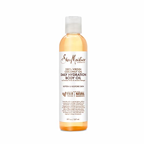 SheaMoisture Body Oil - Daily Hydration, Fast-Absorbing, Non-Greasy - Virgin Coconut Oil, 8oz