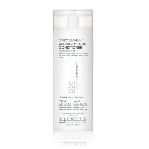 GIOVANNI Leave-In Conditioner - Restores Luster, Color Safe, Vegan, Infused with Botanicals - 8.5oz