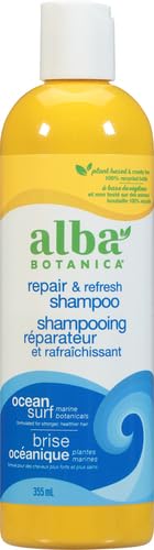 Alba Botanica Shampoo - Repairs Split Ends, Plant-Based Marine Botanicals - Ocean Surf, 12oz