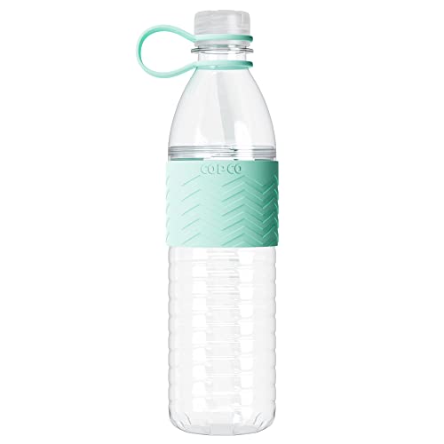 Copco Hydra Reusable Tritan Water Bottle - Spill-Resistant, Clear Design, 20oz, Robins Egg