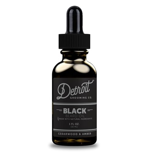 Detroit Grooming Co. Beard Oil - Hydrating Jojoba & Argan, Cedarwood & Amber Scent - 1 oz