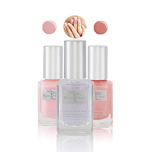 Karma Organic Nail Polish Set - Mood-Enhancing, Durable, Non-Toxic - Vegan, 3 Pack