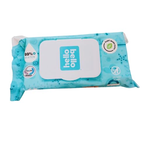 Hello Bello Baby Wipes - Hypoallergenic, Plant-Based, 99% Water with Aloe - 60 ct (4-Pack)