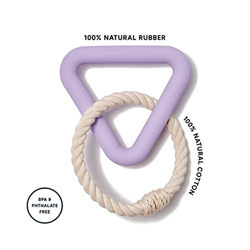 Wild One Triangle Tug Dog Toy - Durable 100% Natural Rubber, Engaging Rope for Play - Lilac