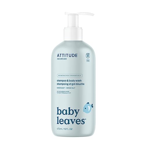 ATTITUDE Kids 2-in-1 Shampoo & Body Wash - EWG Verified, Vegan, Blueberry Leaf Extract - 16 Fl Oz