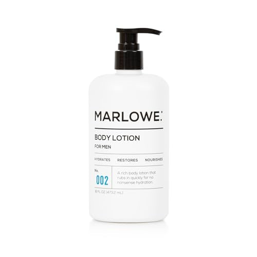 MARLOWE. No. 002 Body Lotion - Hydrating Relief for Dry Skin, Light Tonka Scent - 16oz