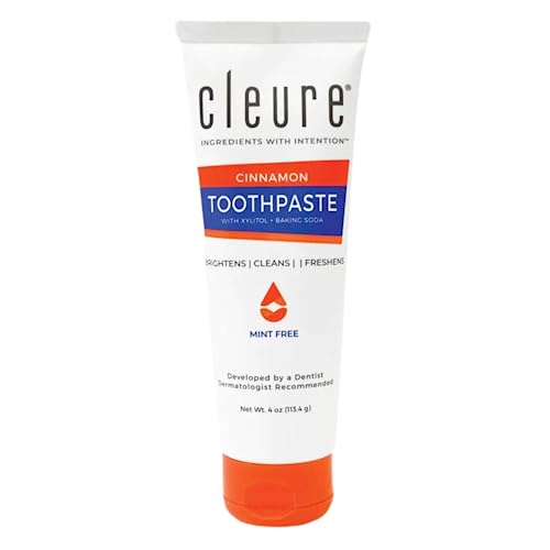 Cleure Toothpaste - Fluoride-Free, Gentle on Sensitive Teeth, Natural Cinnamon Flavor - 4oz