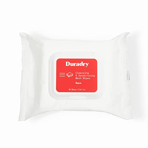 Duradry Personal Cleansing Wipes - Deep Cleansing, Odor Neutralizing, Rinse-Free - Aqua, 1-Pack