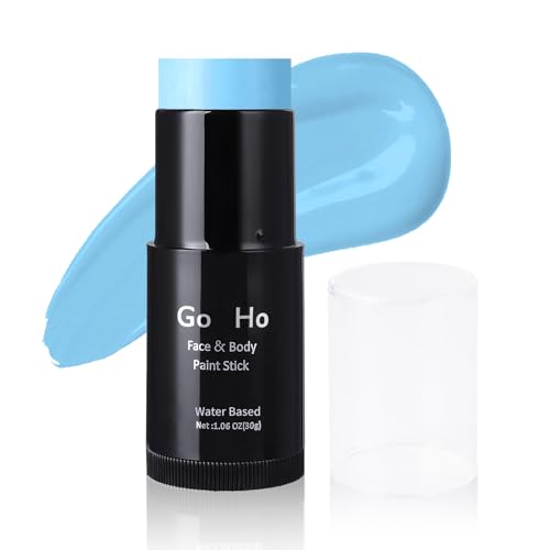 Go Ho Light Blue Body Paint Stick - Vibrant Coverage, Water-Based, Vegan & Cruelty-Free - 1.06oz