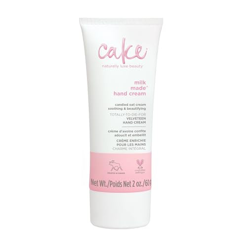 Cake Beauty Velveteen Hand Cream - Nourishing Oat Milk & Marshmallow Extract - 60ml Travel Size