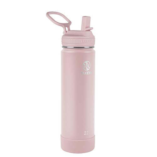 Takeya Actives 22 oz Vacuum Insulated Water Bottle - 24-Hour Cold Retention, BPA-Free - Blush