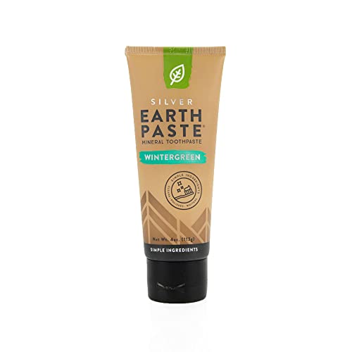 Redmond Earthpaste Toothpaste - Natural Stain Remover, Non-Fluoride, Vegan - 4oz Wintergreen