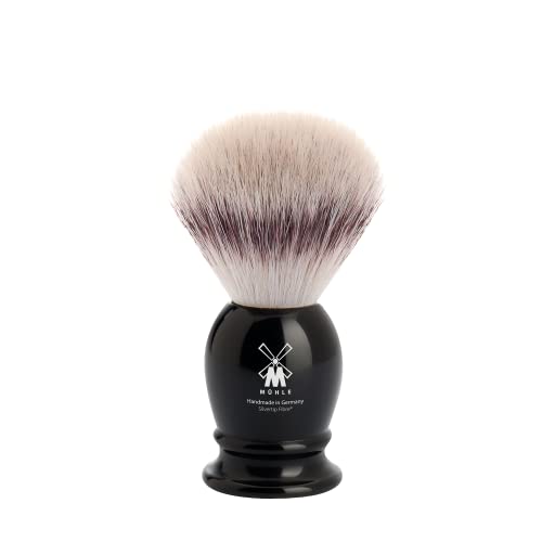 MÜHLE Silvertip Badger Fiber Shaving Brush - Luxurious Black Resin Handle, No Plastic