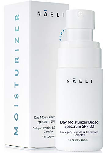 NAELI Face Moisturizer with SPF 30 - Anti-Aging Hydration, Hyaluronic Acid & Peptides - 1.4 oz