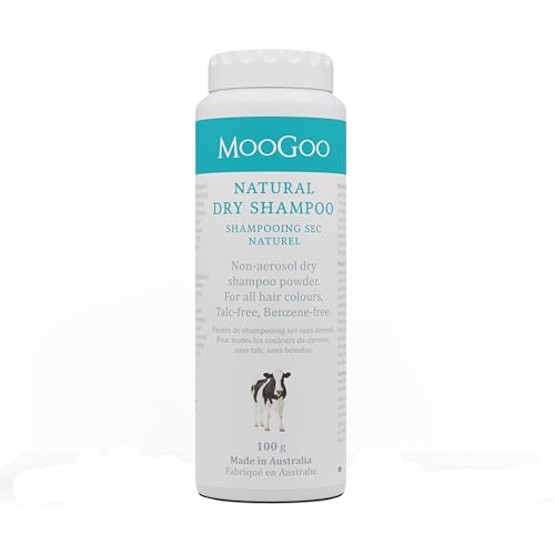 MooGoo Natural Dry Shampoo - Absorbs Oil & Odors, Non-Toxic Formula, 100g for Brunette/Blonde