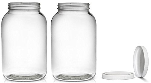 Sally's Organics 1 Gallon Glass Jars - Versatile Food Storage, BPA-Free Lid, USDA Certified - 2-Pack