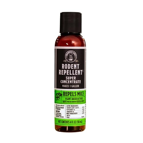 Grandpa Gus's Rodent Repellent - Natural Peppermint & Cinnamon, Safe for Home & Garden - 4 oz