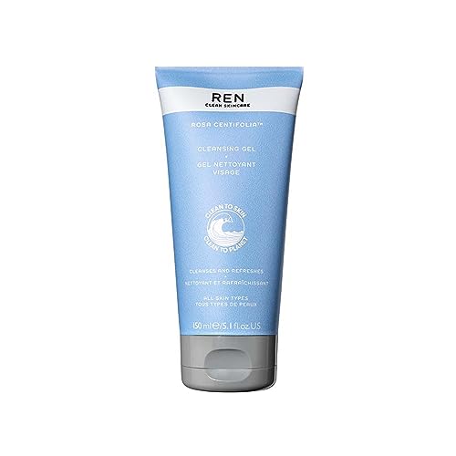 REN Rosa Centifolia Cleansing Gel - Soothing Face Cleanser, Vegan & Cruelty-Free - 5.1 Fl Oz