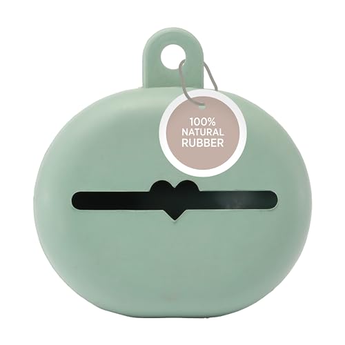 HEVEA Natural Rubber Pacifier Holder Case - Hygienic, Vegan, BPA-Free, Seafoam Blue