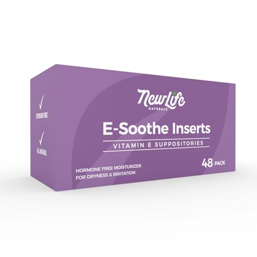 NewLife Naturals Vitamin E Suppositories - Nourishing Hydration, Menopause Support - 48 Inserts