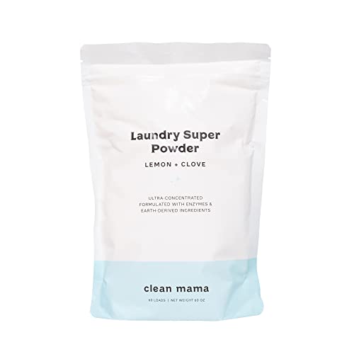 Clean Mama Laundry Super Powder - Enzyme-Powered Stain & Odor Remover, Natural Scent - 60 Loads