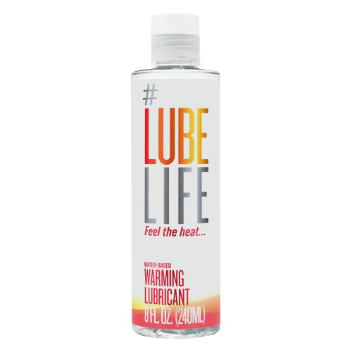 Lube Life Water-Based Warming Lubricant - Invigorating Heat, Vegan Ingredients - 8 Fl Oz