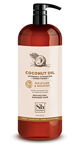 Soapbox Coconut Oil Conditioner - Hydrating & Detangling, Vegan & Color Safe - 33.8oz