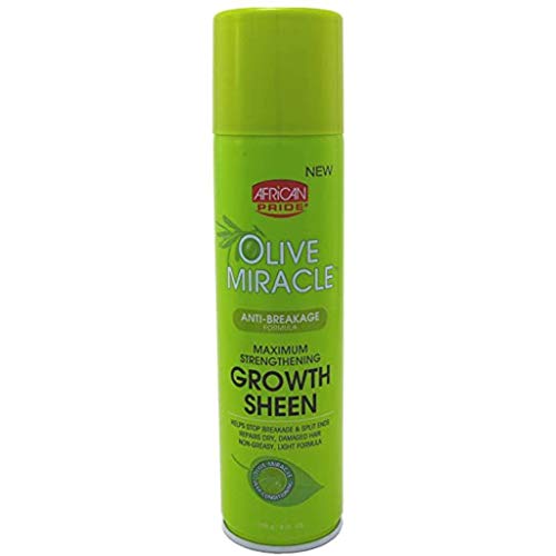 African Pride Olive Miracle Hair Spray - Boosts Shine, Enriched with Olive & Tea Tree Oil - 8oz