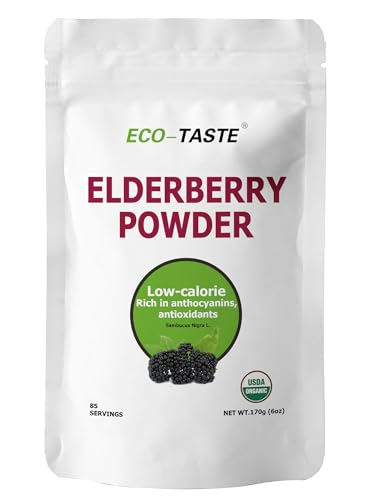 ECO-TASTE Elderberry Powder - Supports Immune Health, Non-GMO, Vegan - 170g