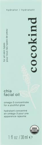 Cocokind Organic Chia Facial Oil - Deep Moisturizer, Antioxidant-Rich, Chamomile Infused - 1 Fl Oz