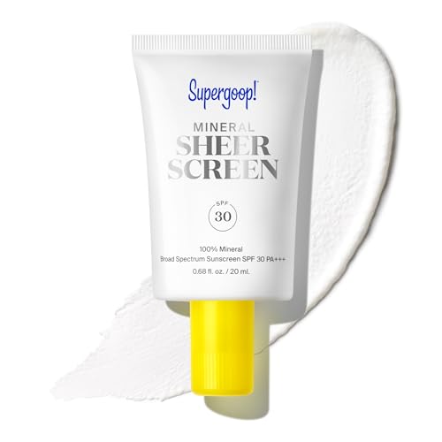 Supergoop! Mineral Sheerscreen SPF 30 - 100% Mineral, Broad Spectrum Protection - 0.68 fl oz