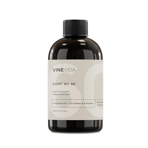 VINEVIDA Peppermint Swirl Fragrance Oil - Natural, Vegan, Versatile for Candle & Soap Making - 4oz