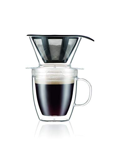 Bodum Coffee Set - Single-Serve Dripper & Insulated Mug, BPA-Free, Reusable Filter - 12oz