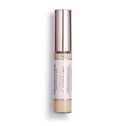 Makeup Revolution Conceal and Hydrate Concealer - Full Coverage, Hydrating Formula - 0.7 Fl Oz