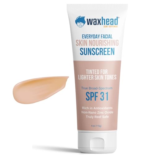 Waxhead Tinted Mineral Sunscreen SPF 31 - Nourishing Zinc Oxide Protection for Face - 3oz