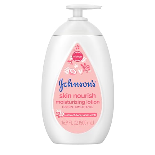 Johnson's Baby Lotion - 24-Hour Moisture, Hypoallergenic, Coconut & Honeysuckle - 16.9 fl oz