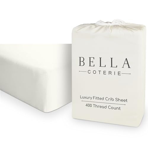 Bella Coterie Bamboo Crib Sheet - Ultra Soft, Hypoallergenic, OEKO-TEX Certified - Ivory 52x28