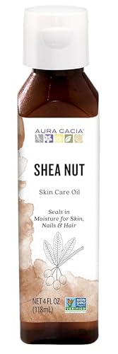 Aura Cacia Shea Nut Oil - Nourishing Multi-Purpose Skin & Hair Care, Non-GMO, Cold Pressed - 4 fl oz