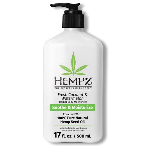 Hempz Body Lotion - Nourishing Fresh Coconut & Watermelon, Lightweight Moisturizer - Large