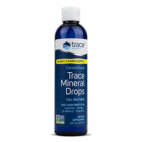 Trace Minerals ConcenTrace Drops - Boost Energy & Hydration, Ionic Mineral Blend - 8 fl oz